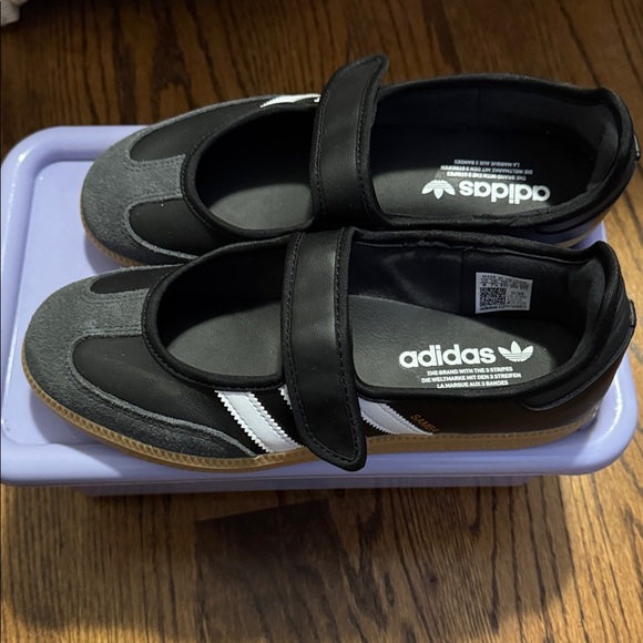 Adidas Black & White Samba Jane Sneakers Size 9 - Picture 5 of 11